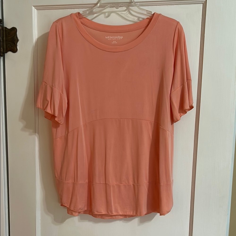 Soft Surroundings Pink Relaxed Short Sleeve T-Shirt